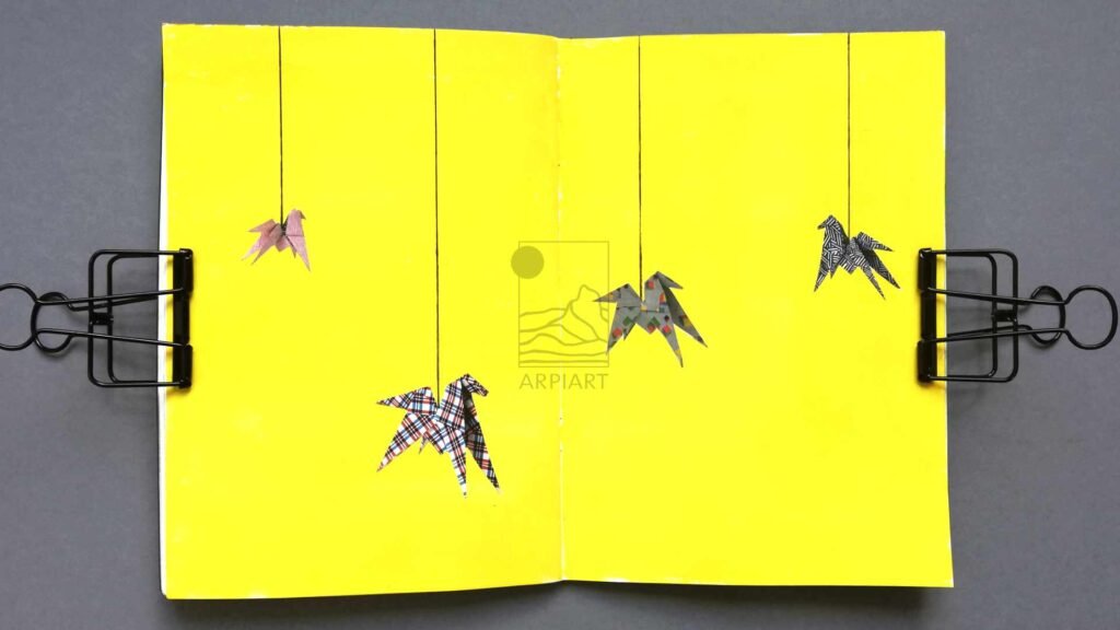 sketchbook_page_gouache_drawing_cranes_in_yellow_arpiart.jpg