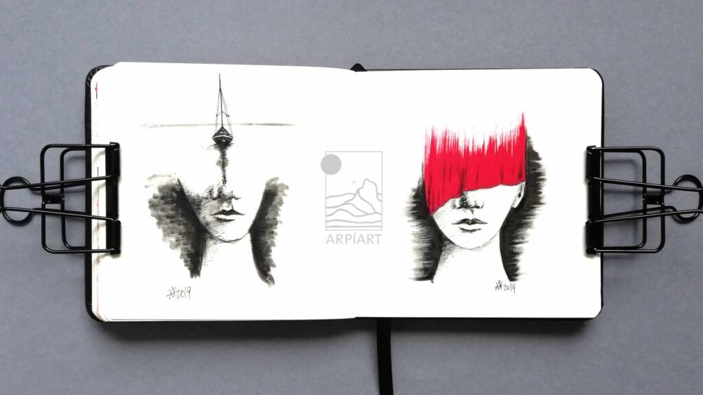 sketchbook_page_ink_acrylic_drawing_the-beauty_of_mind_arpiart.jpg