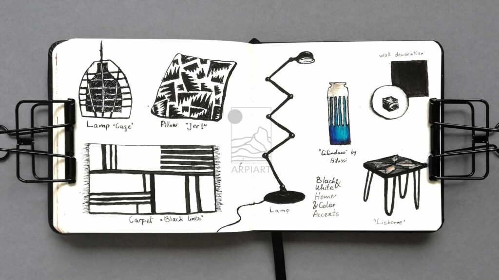 sketchbook_page_ink_drawing_furniture_home_decoration_arpiart.jpg
