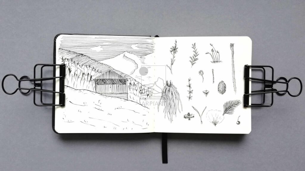 sketchbook_page_ink_drawing_house_plants_arpiart.jpg