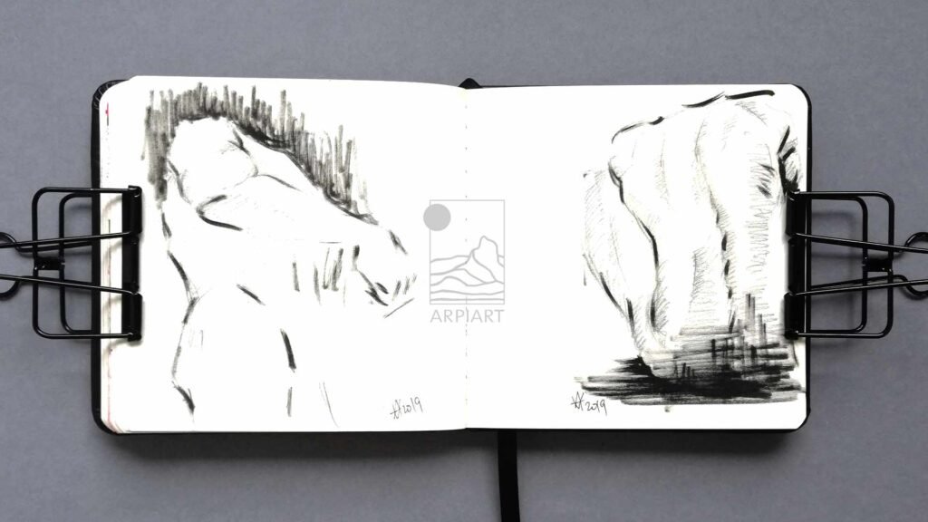 sketchbook_page_ink_graphite_drawing_male_body_studies_arpiart.jpg
