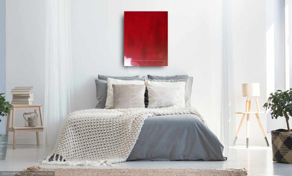 Modern abstract painting german surrealist artist red canvas arpiart